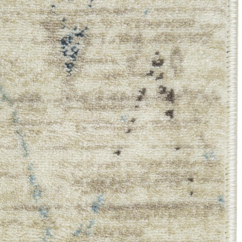 3' X 5' Ivory And Blue Chevron Area Rug - Home & Garden