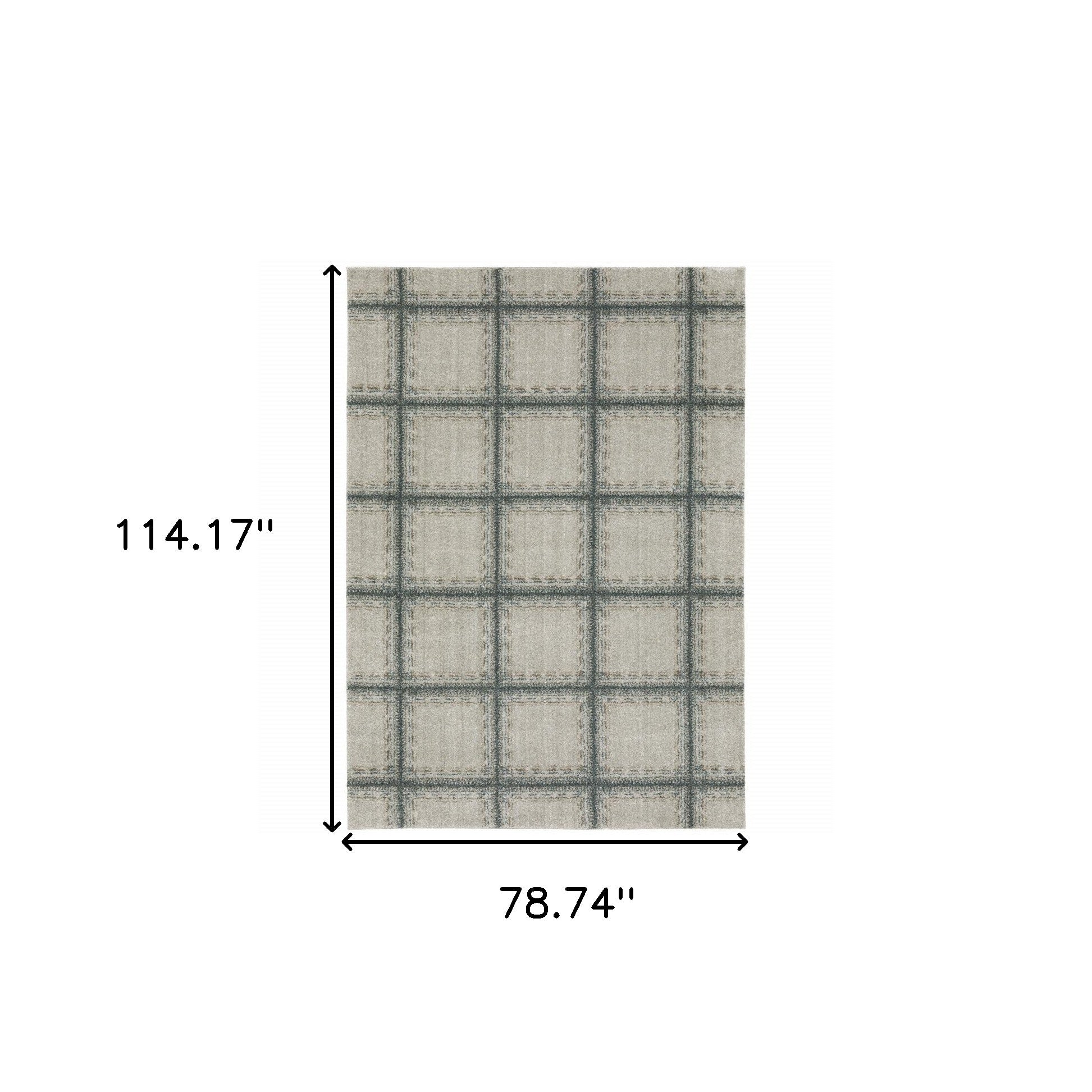7' X 10' Gray Geometric Power Loom Area Rug - Home & Garden