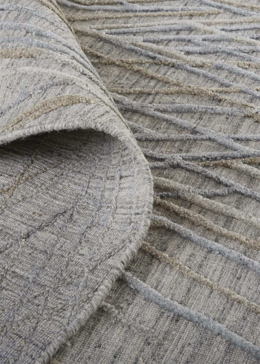 2' X 3' Blue and Gray Abstract Hand Woven Area Rug - Home & Garden