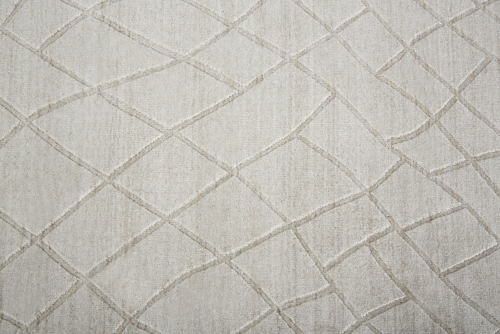 2' X 3' Gray and Ivory Striped Hand Woven Area Rug - Home & Garden