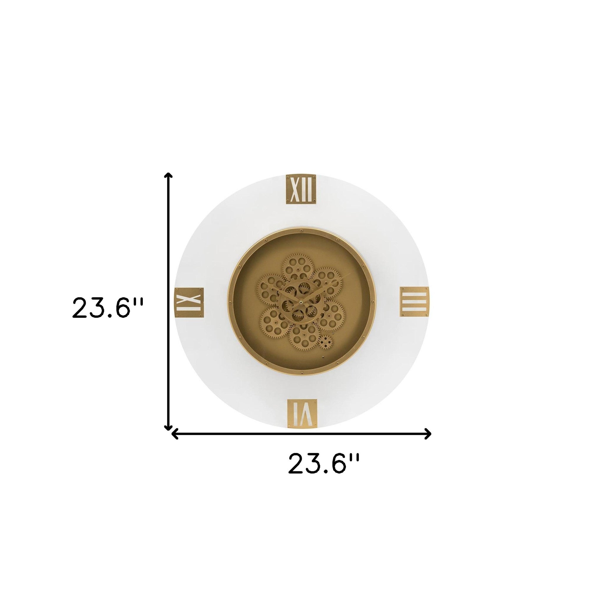 24" Circle Gold Acrylic Analog Wall Clock - Home Decor