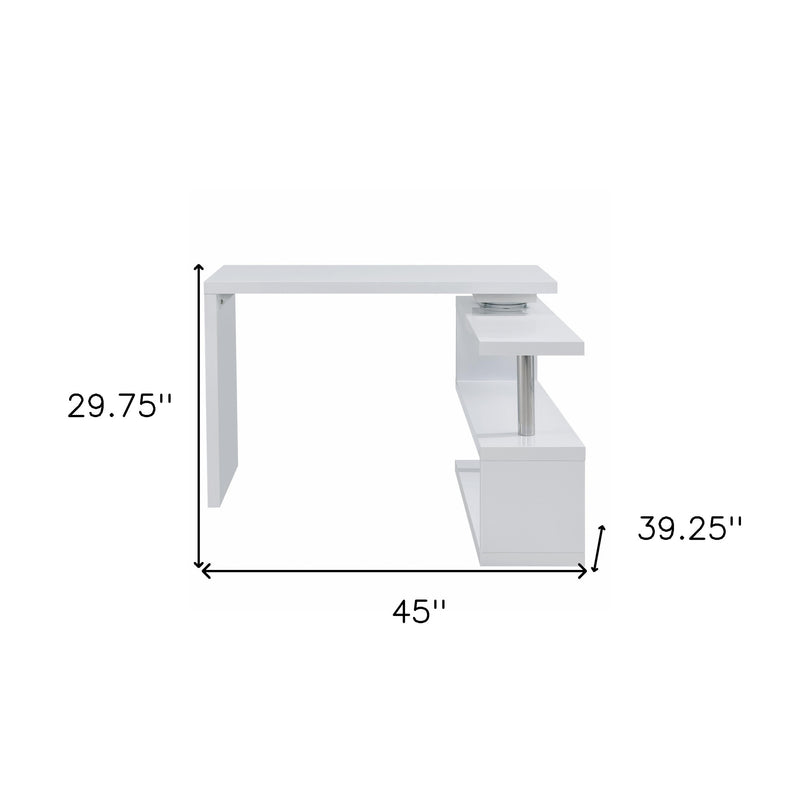 45" White Wood Corner Pedestal - Office