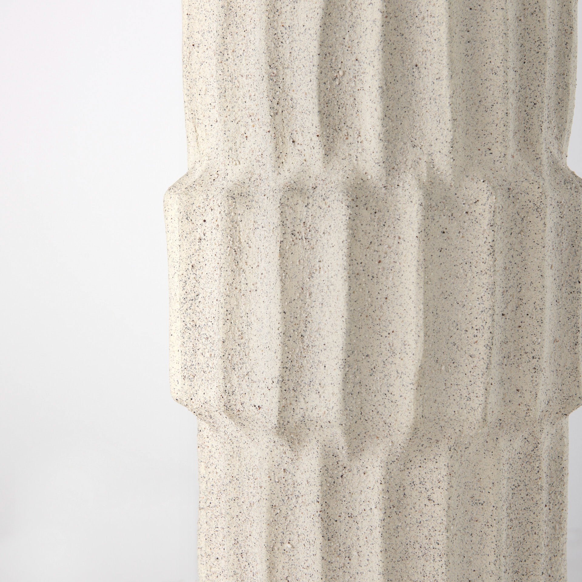 14" Sand Ceramic Cylinder Table Vase - Home & Garden