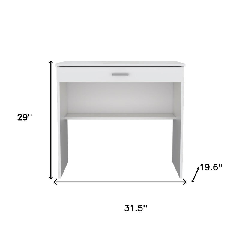 32" White Wood Computer Desk With Drawer - Office