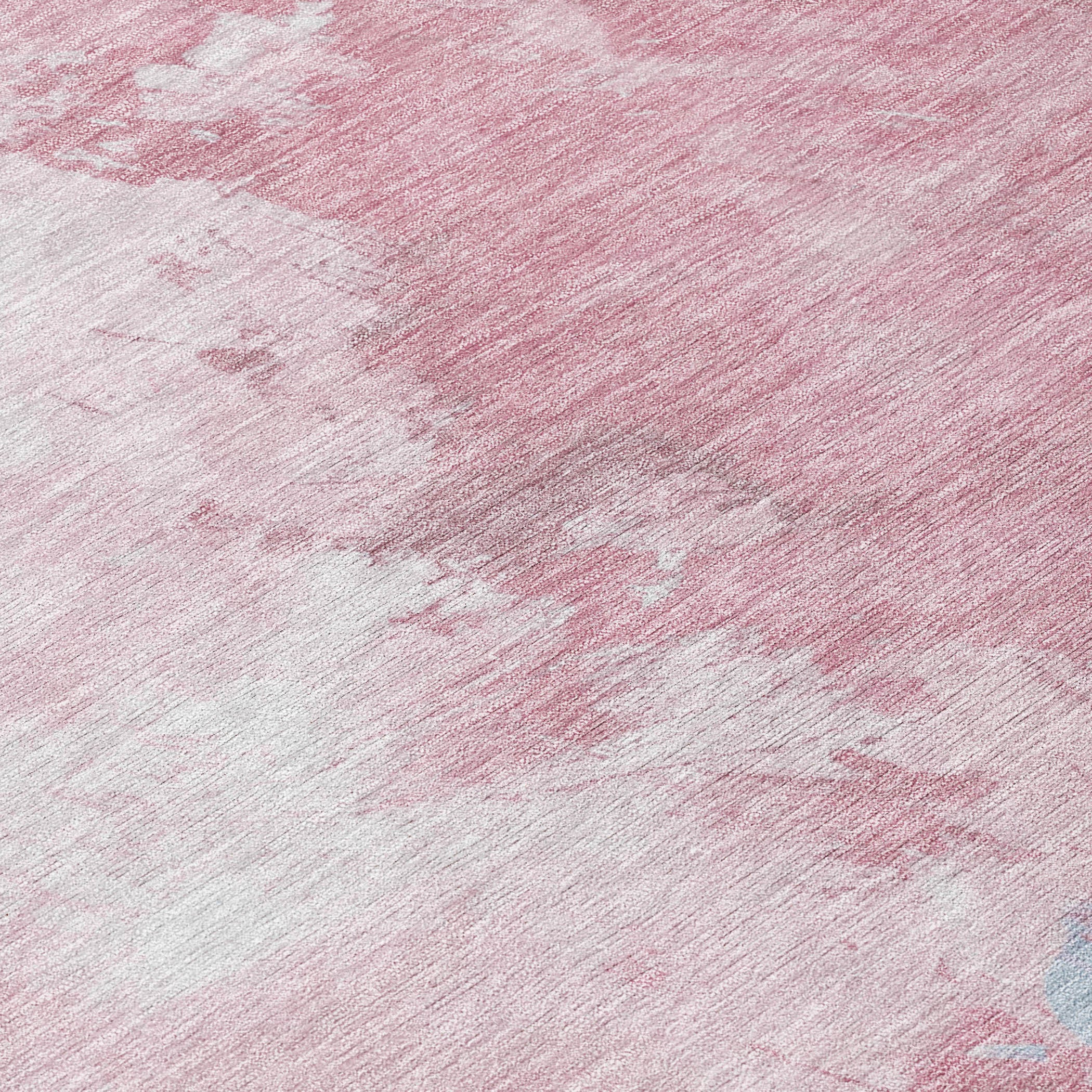 3' X 5' Blush Ivory And Blue Abstract Washable Indoor Outdoor Area Rug - Sports & Outdoor