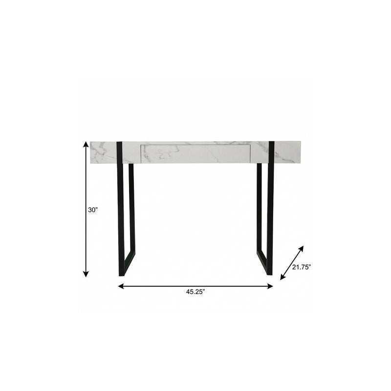 45" White and Black Writing Desk - Office
