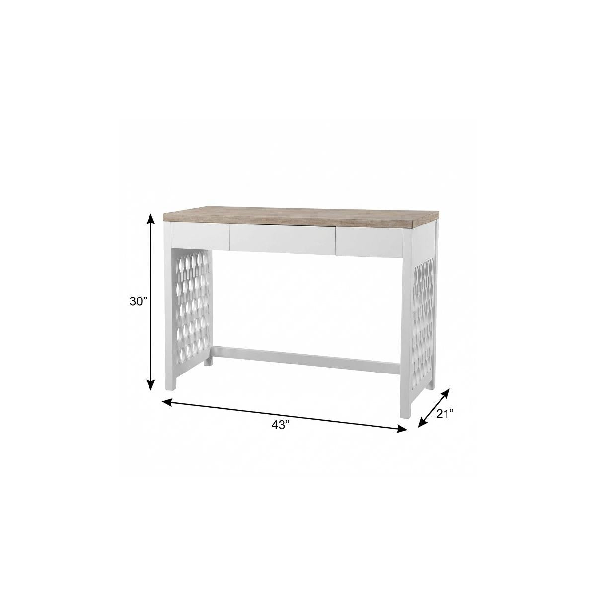 43" Natural and White Wood - Office