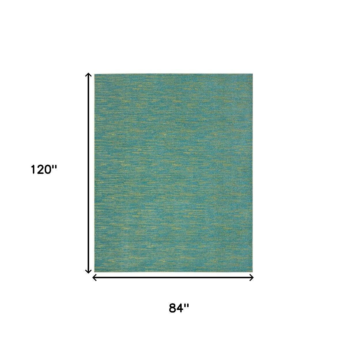 7' X 10' Blue And Green Indoor Outdoor Area Rug - Outdoor
