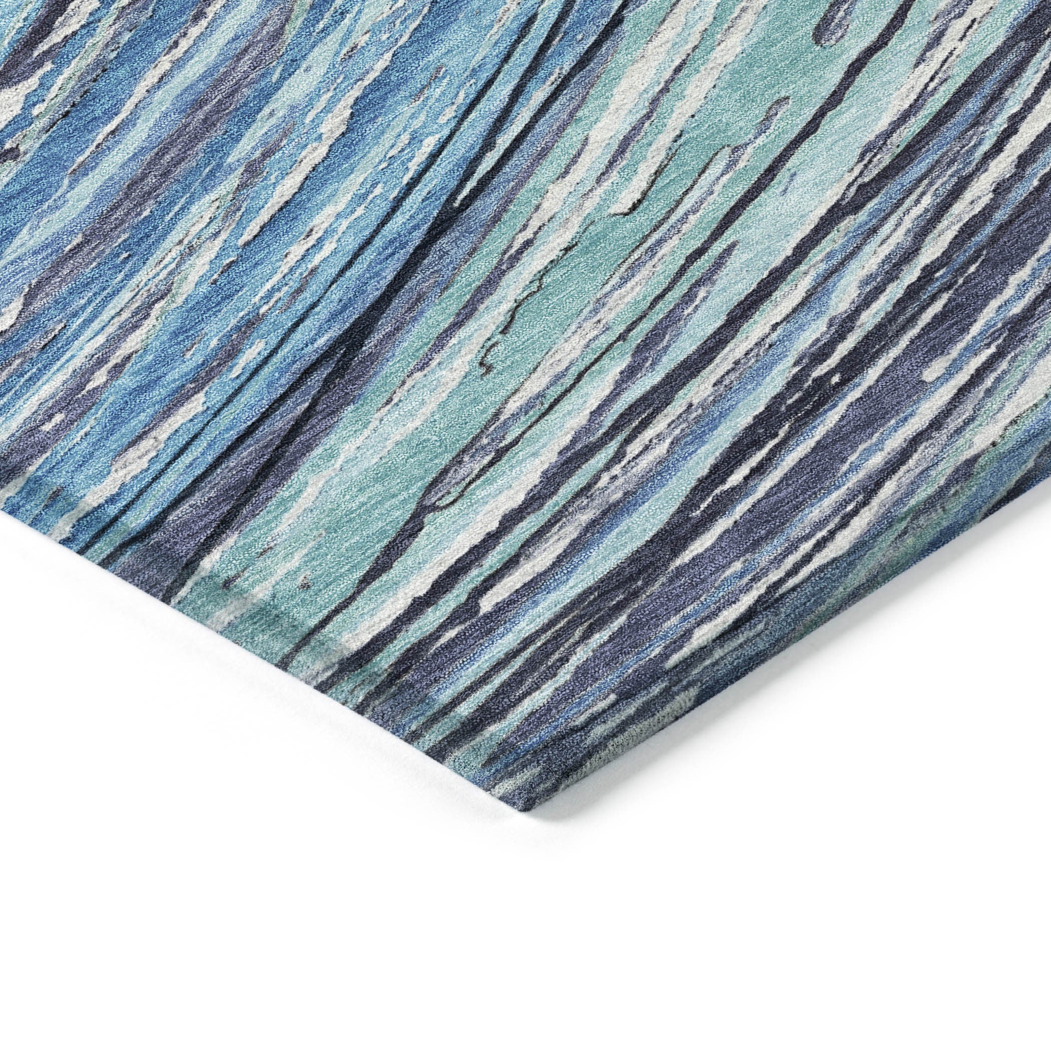 3' X 5' Blue Aqua And Ivory Abstract Washable Indoor Outdoor Area Rug - Sports & Outdoor