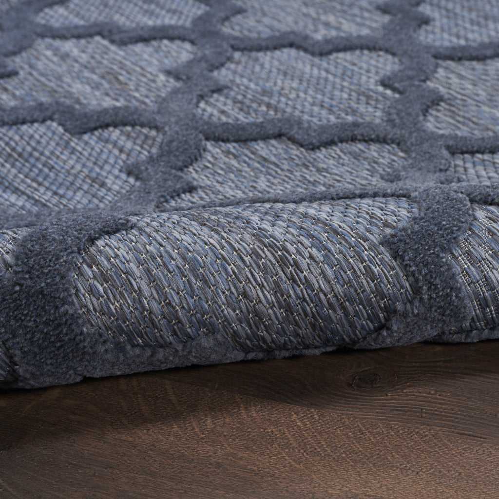 9' X 12' Navy Blue Indoor Outdoor Area Rug - Outdoor
