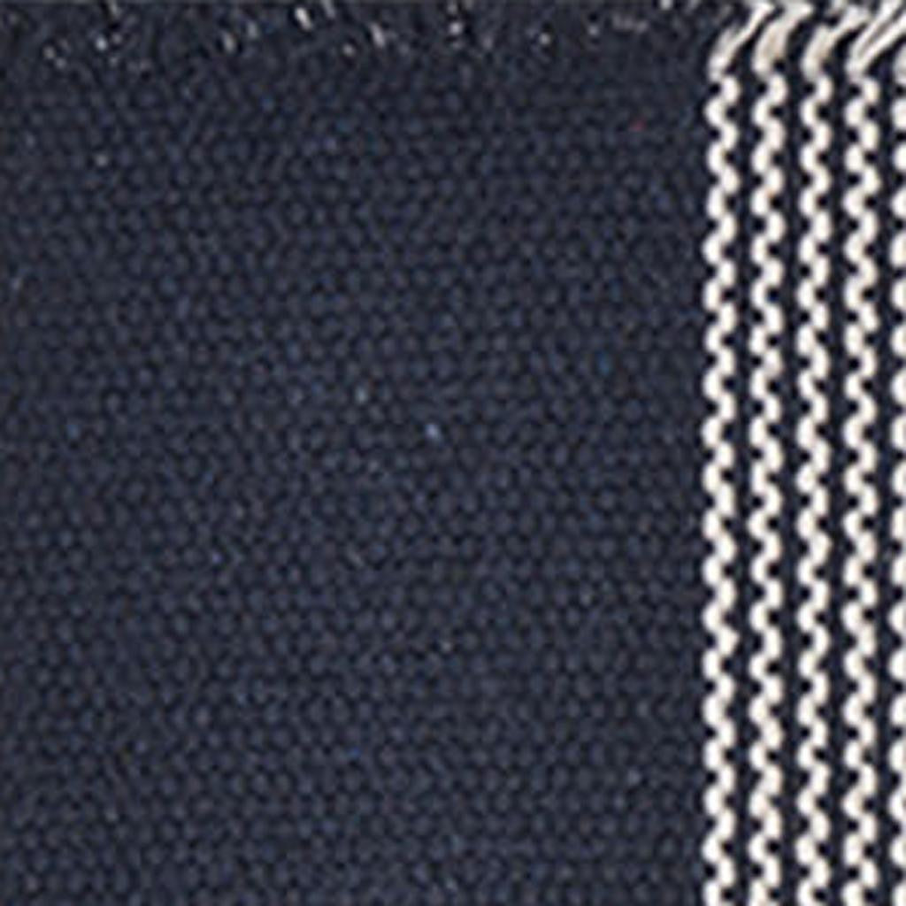 19" Set of Four Navy Blue And White Striped Cotton Placemats - Kitchen & Dining