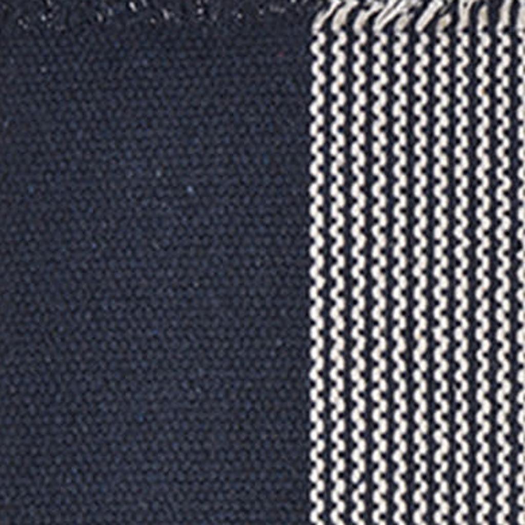 19" Set of Four Navy Blue And White Striped Cotton Placemats - Kitchen & Dining