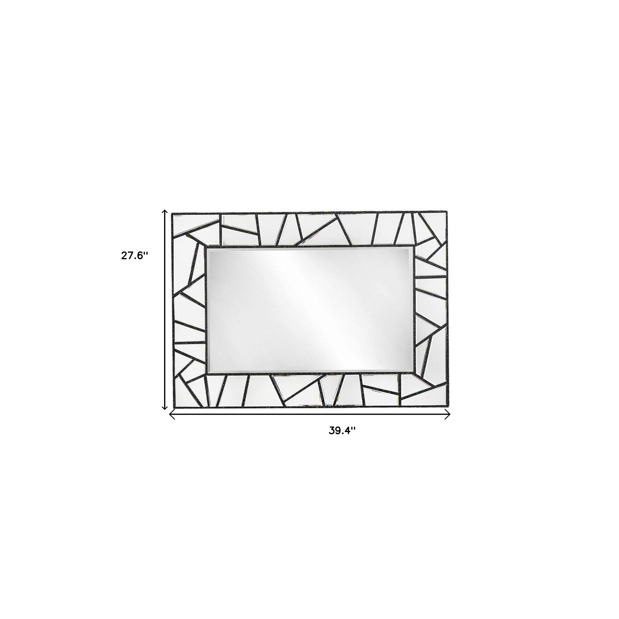 28" Black Metal And Glass Mosaic Framed Accent Mirror - Bed & Bath