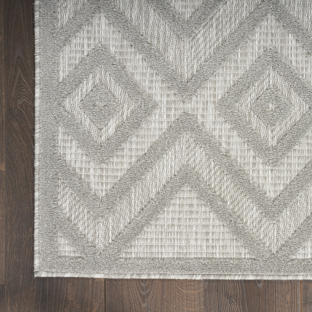 9' X 12' Gray And Silver Indoor Outdoor Area Rug - Outdoor