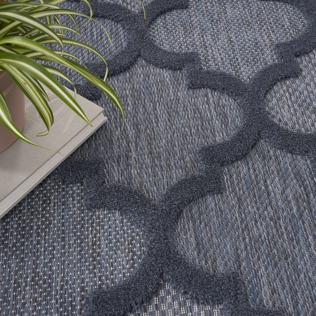 8' X 10' Navy Blue Indoor Outdoor Area Rug - Outdoor
