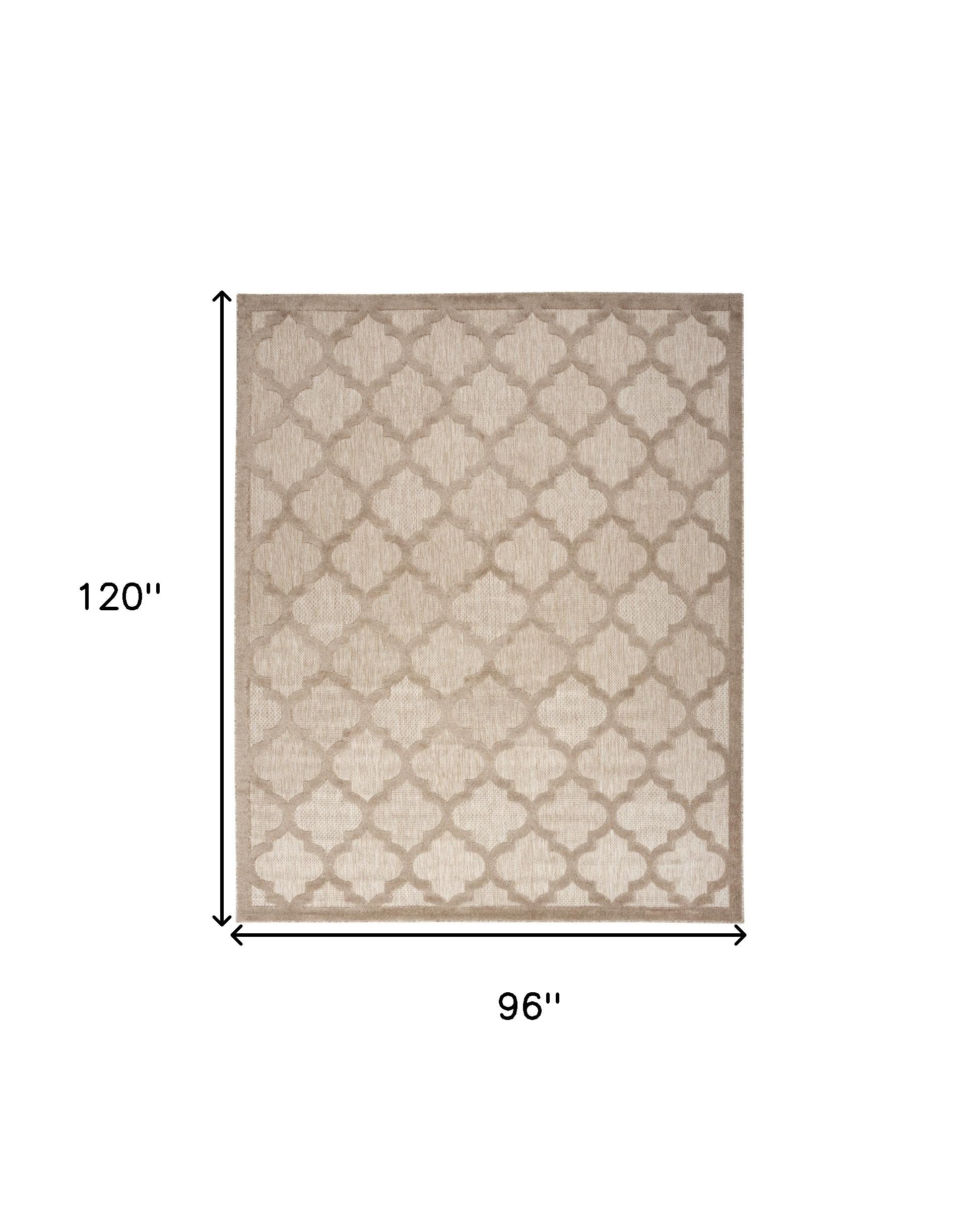8' X 10' Beige Indoor Outdoor Area Rug - Outdoor