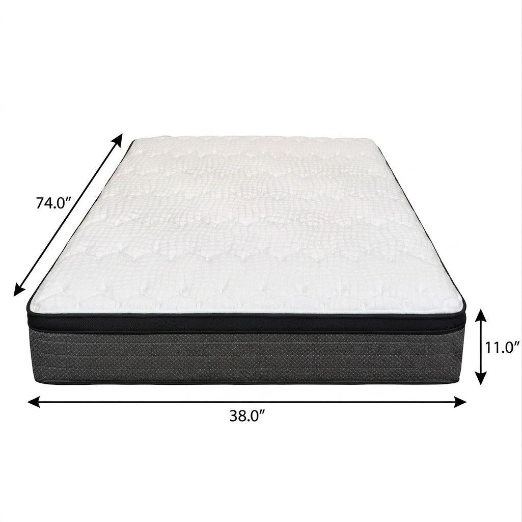 11" Twin Foam Plush Euro Top Hybrid Mattress - Bed & Bath