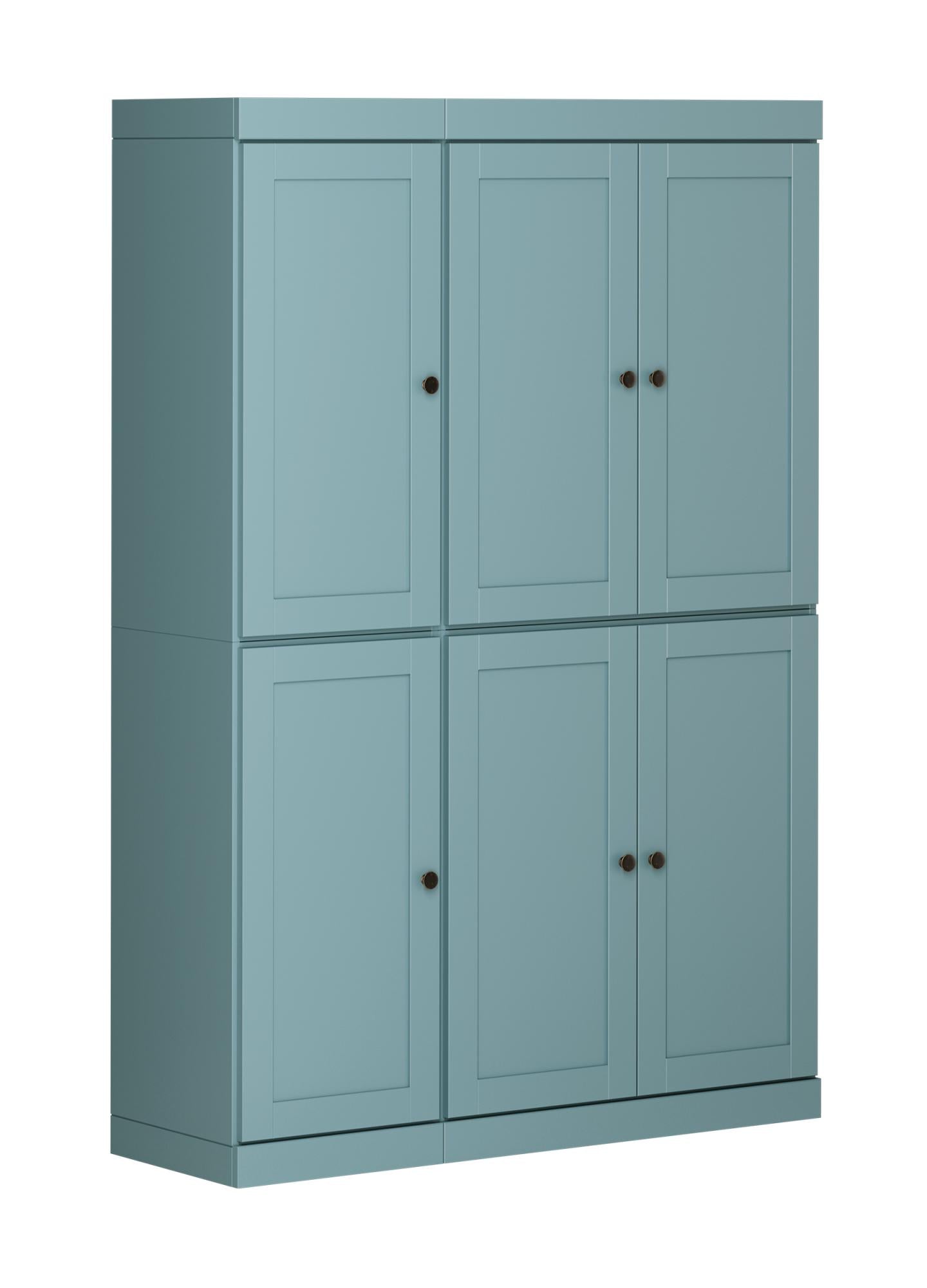 72" Aqua Solid Wood 8 Pantry Or Storage Closet - Kitchen & Dining