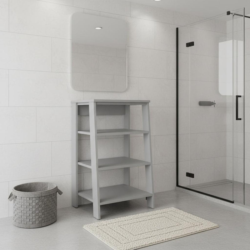 17" White Wood Bathroom Shelves - Office