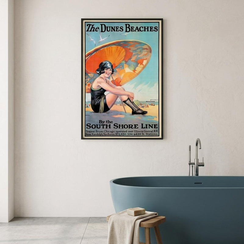 Dunes Beaches Vintage Travel Unframed Print Wall Art - Home Decor