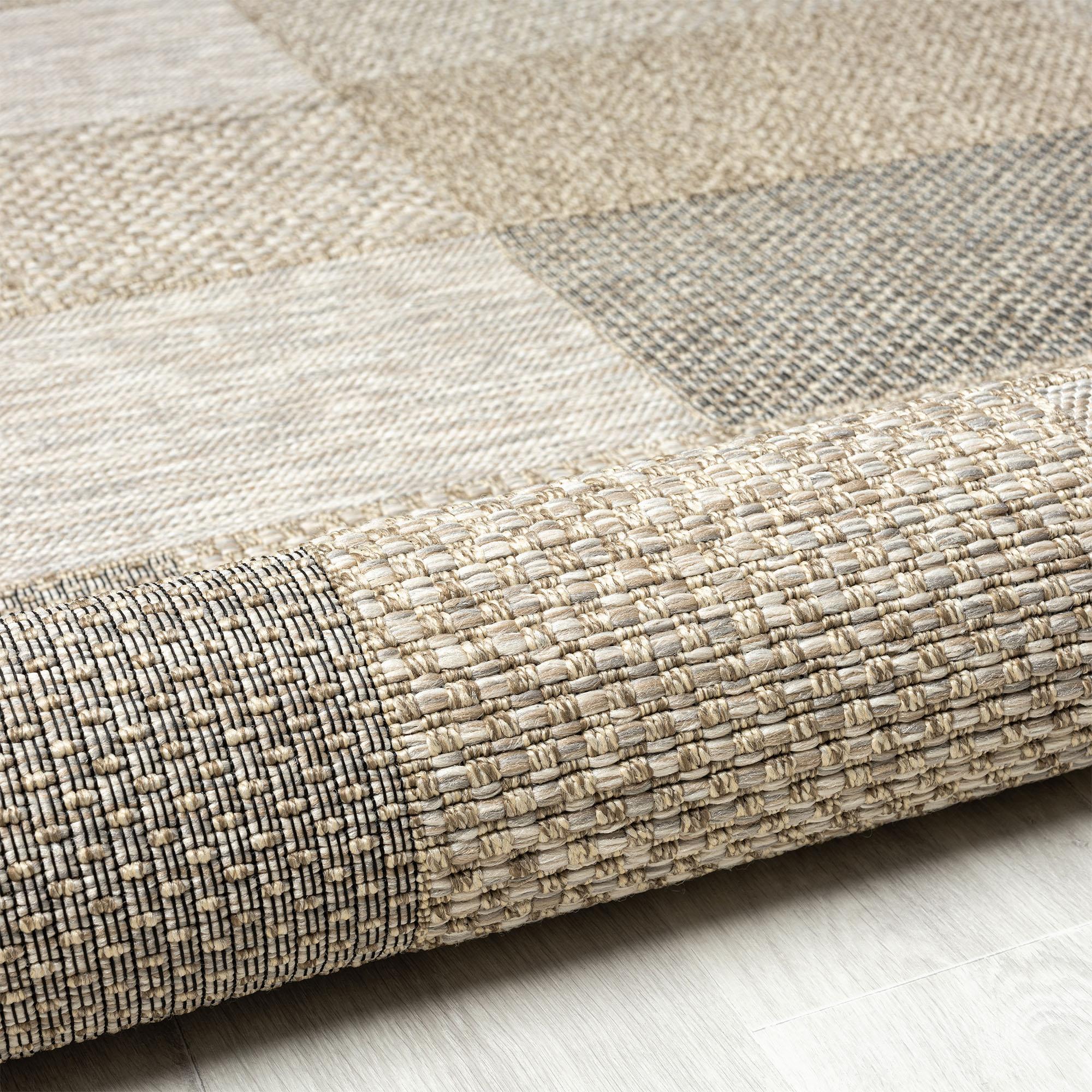 5' X 7' Gray Geometric Handmade Indoor Outdoor Area Rug - Outdoor