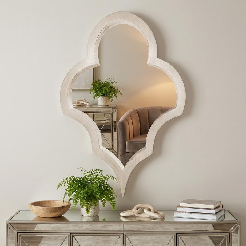 34" Natural Novelty Wood Framed Accent Mirror - Bed & Bath