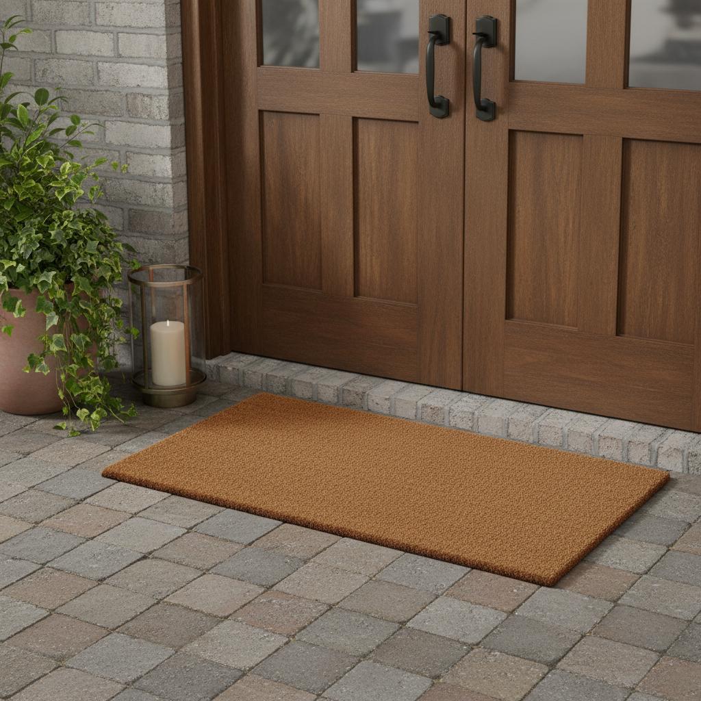 24" X 48" Natural Coir Solid Color Outdoor Door Mat - Home & Garden