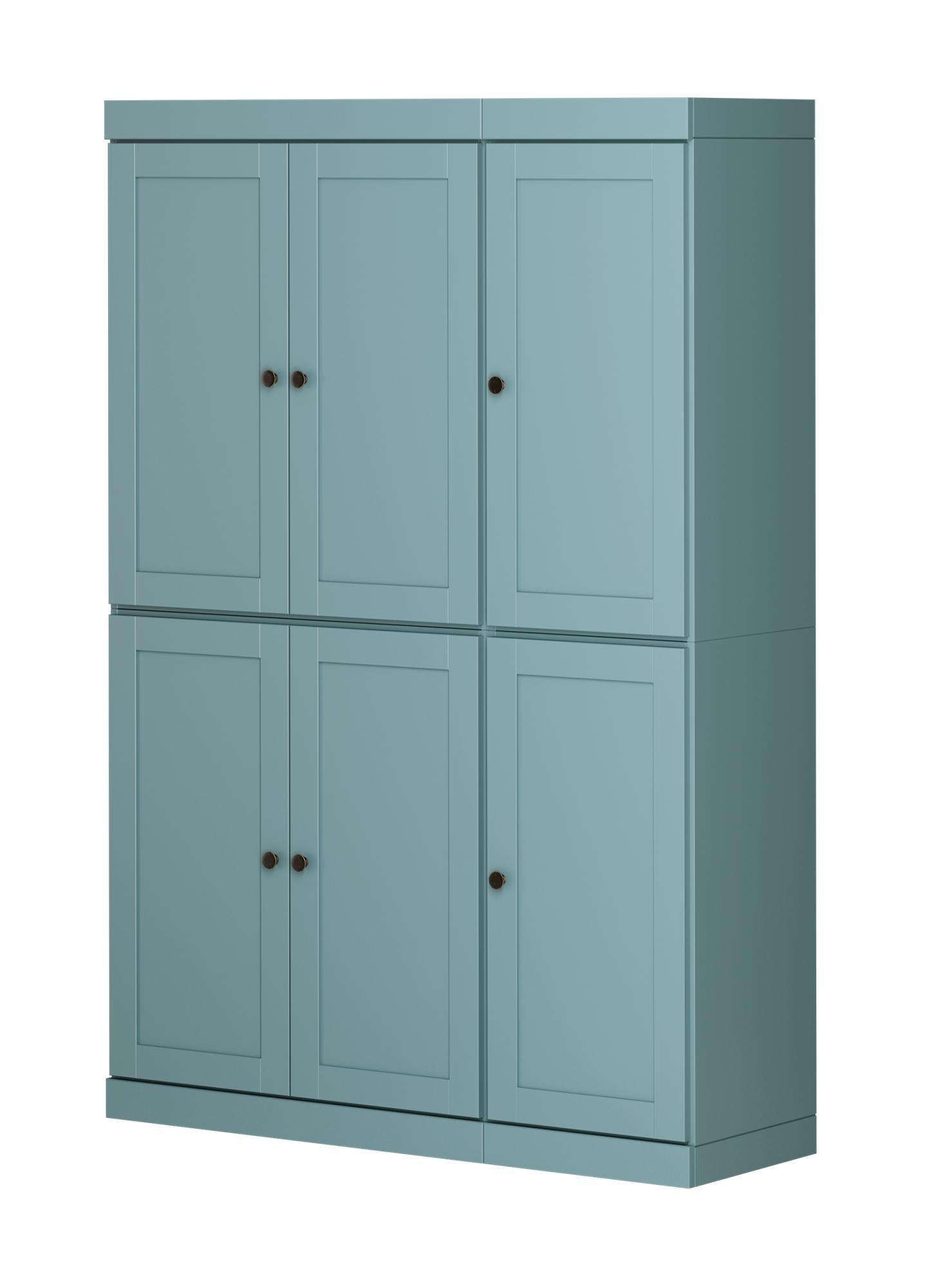 72" Aqua Solid Wood 8 Pantry Or Storage Closet - Kitchen & Dining