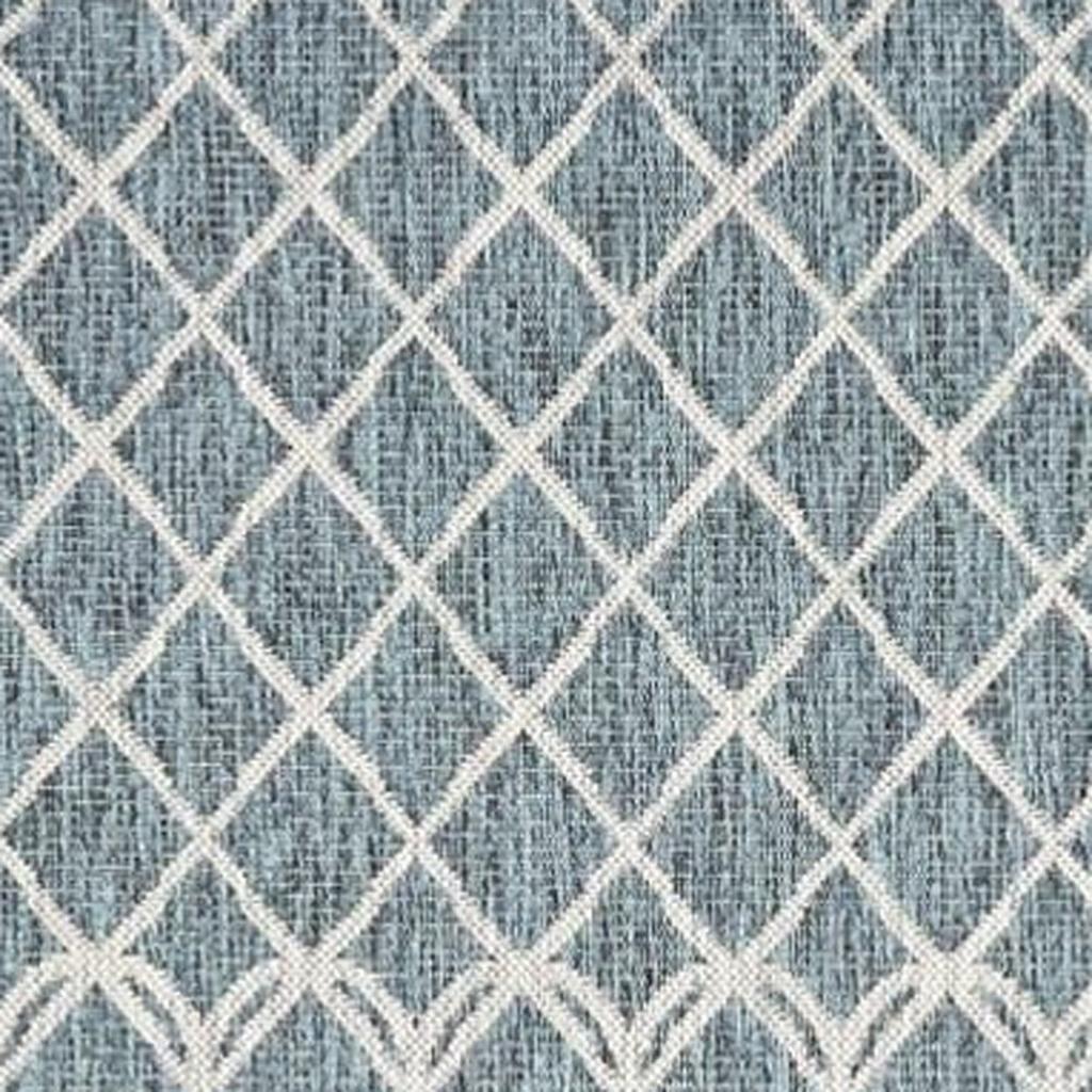 5' X 8' Blue And Gray Indoor Outdoor Area Rug - Outdoor