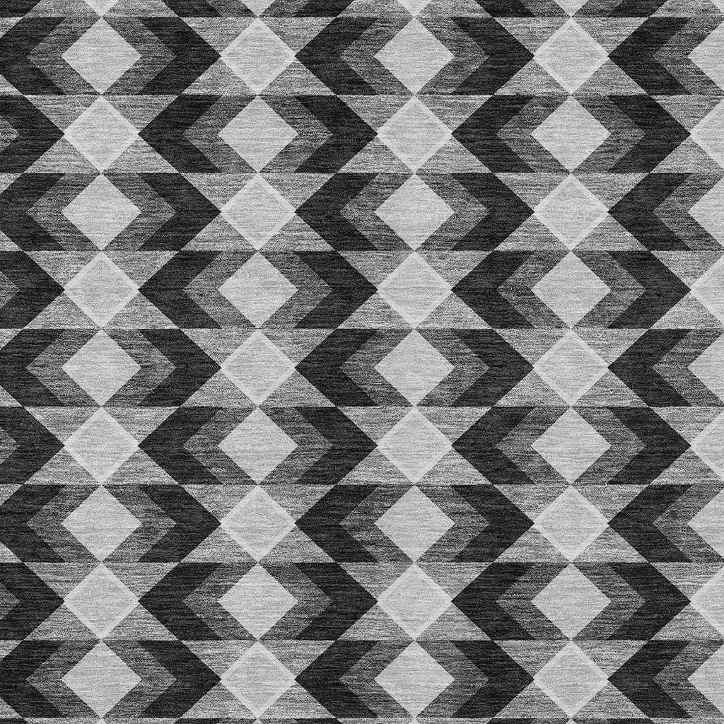 3' X 5' Black And Brown Geometric Washable Indoor Outdoor Area Rug - Sports & Outdoor