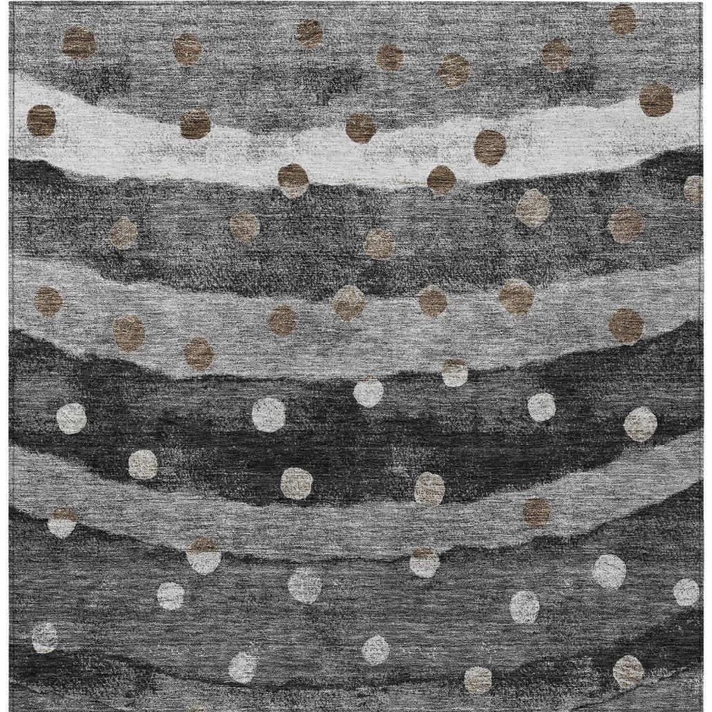 10' X 14' Black And Navy Blue Striped Washable Indoor Outdoor Area Rug - Sports & Outdoor