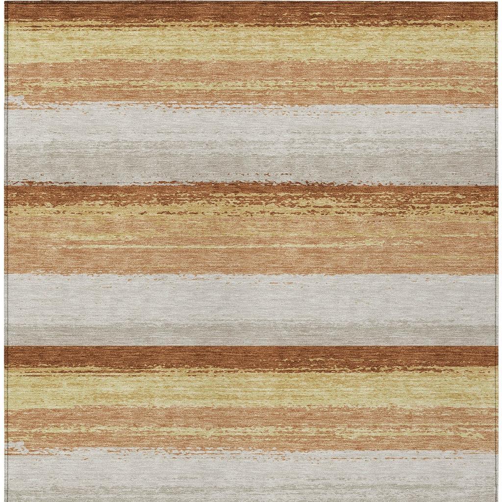 10' X 14' Copper And Purple Striped Washable Indoor Outdoor Area Rug - Sports & Outdoor