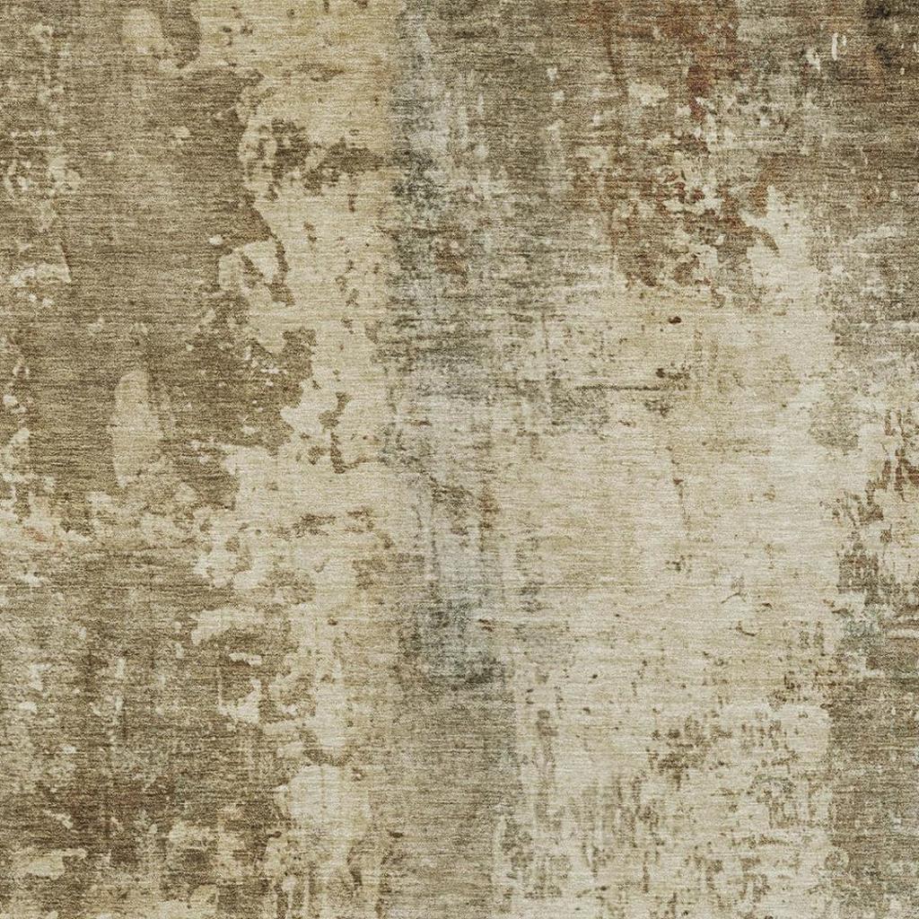 Beige and olive abstract wash area rug with worn texture, rectangular 10x14