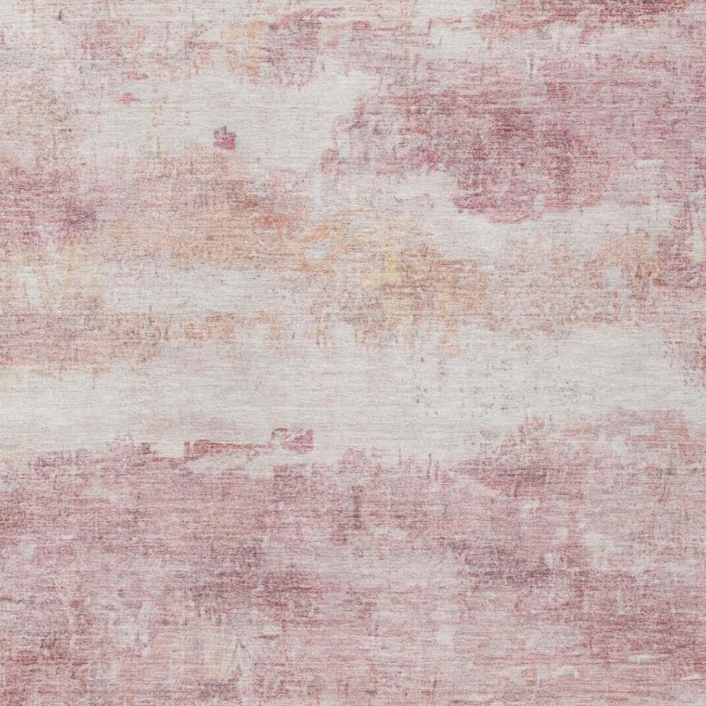 3' X 5' Pink And Tan Abstract Washable Indoor Outdoor Area Rug - Sports & Outdoor