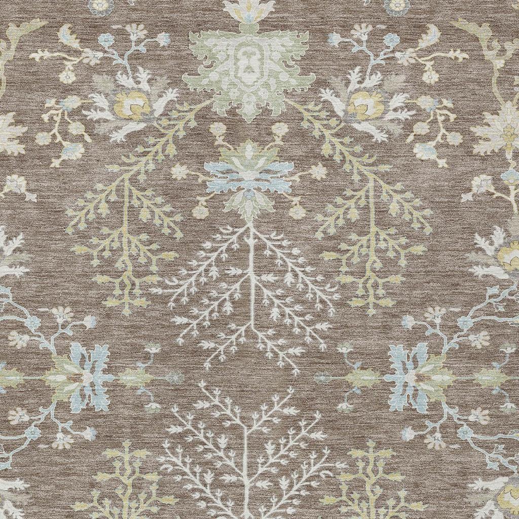 10' X 14' Taupe And Ivory Oriental Washable Indoor Outdoor Area Rug - Sports & Outdoor