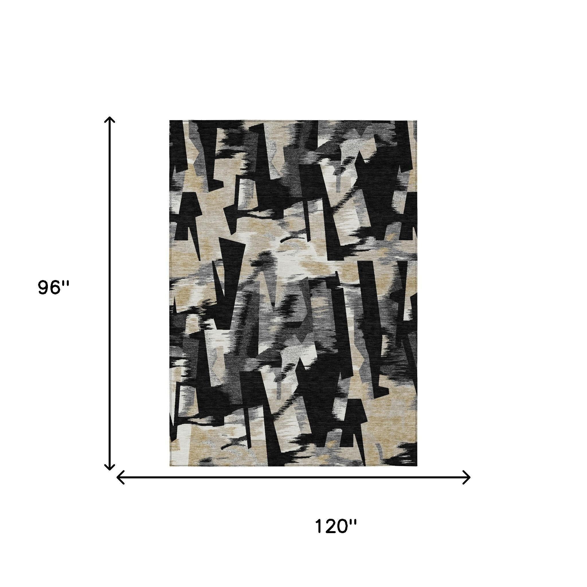 Abstract area rug size diagram, 96" by 120" rectangle