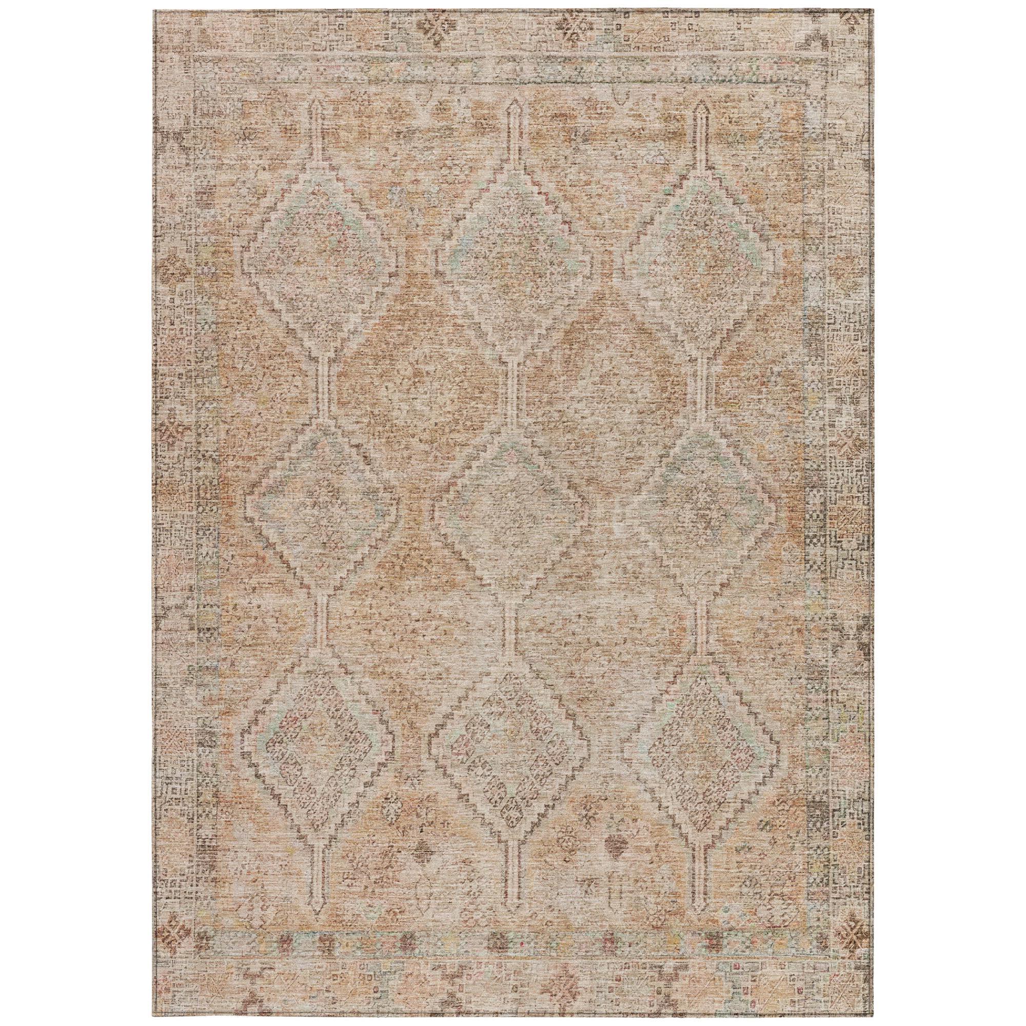 10' X 14' Copper And Orange Geometric Washable Indoor Outdoor Area Rug - Outdoor | blocked-out-of-stock, Outdoor,…