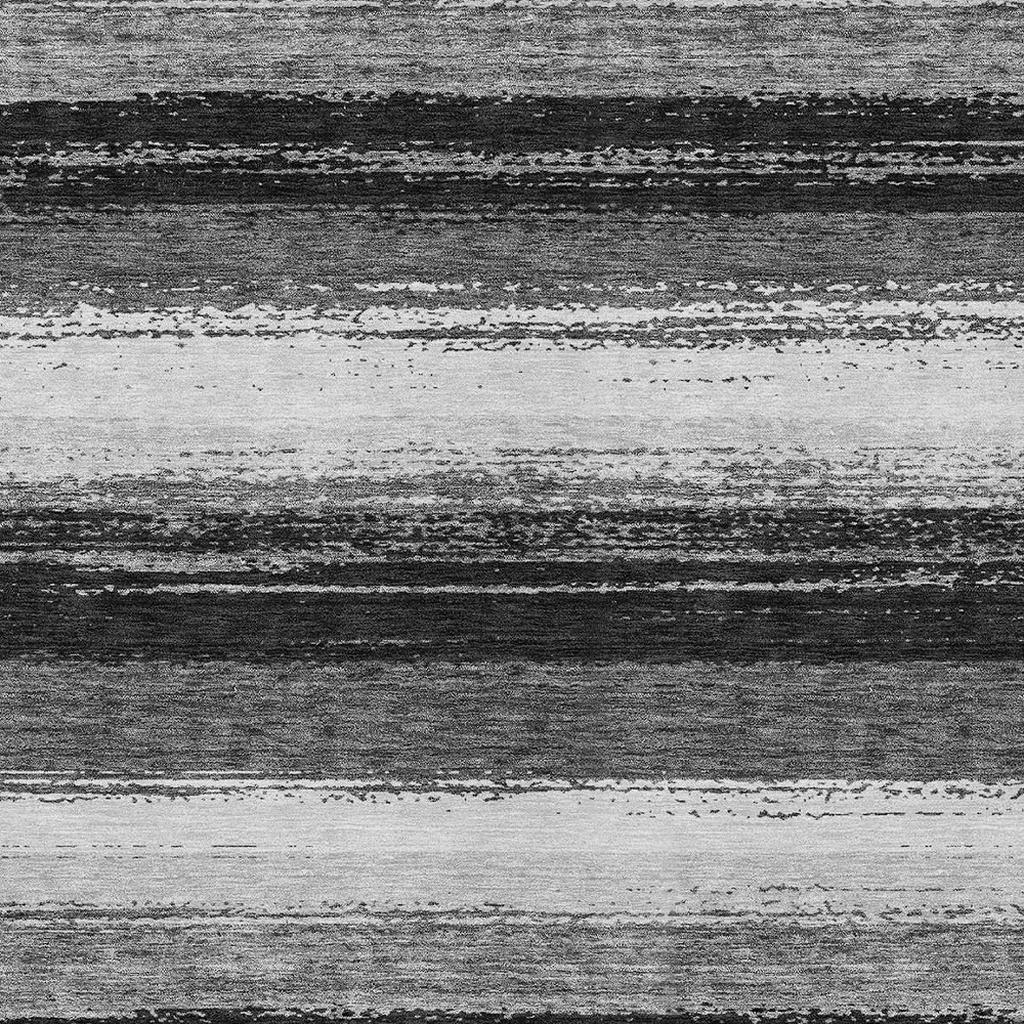 3' X 5' Black And Khaki Striped Washable Indoor Outdoor Area Rug - Sports & Outdoor