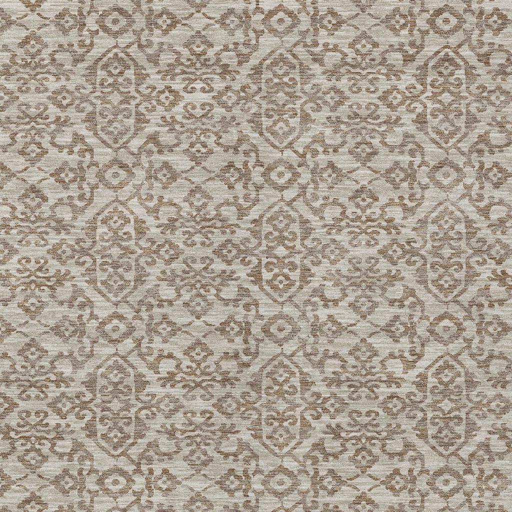 10' X 14' Beige And Taupe Oriental Washable Indoor Outdoor Area Rug - Sports & Outdoor