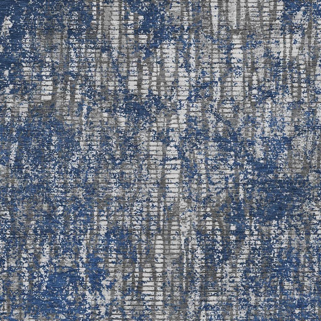 10' X 14' Navy Blue And Khaki Abstract Washable Indoor Outdoor Area Rug - Sports & Outdoor