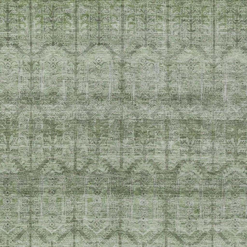 5' X 8' Sage And Green Tribal Washable Indoor Outdoor Area Rug - Sports & Outdoor