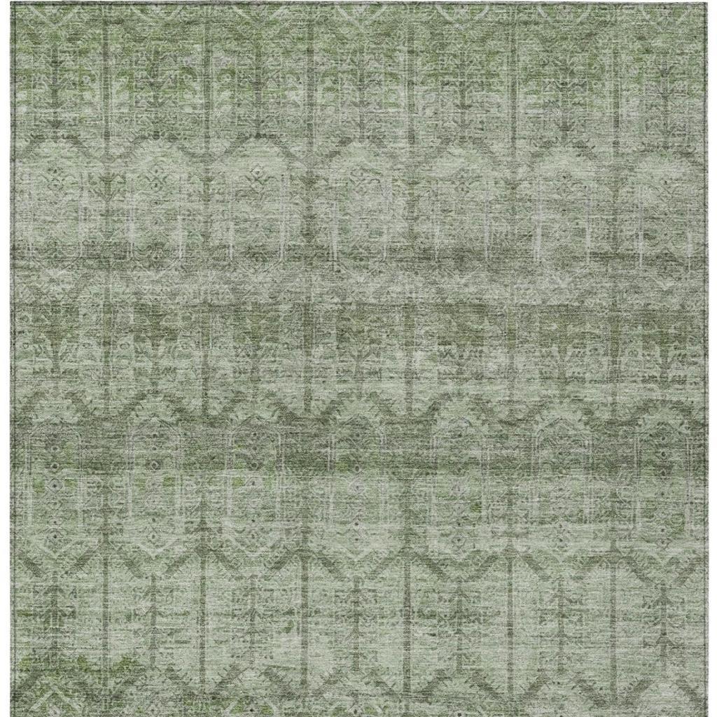 5' X 8' Sage And Green Tribal Washable Indoor Outdoor Area Rug - Sports & Outdoor
