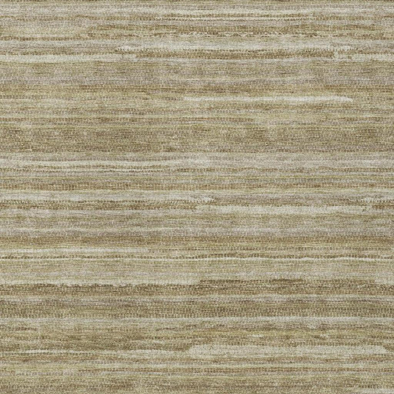 Tan and brown horizontal striped area rug with distressed, mottled pattern