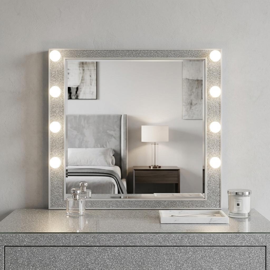 36" Square Wood Framed Mounted Dresser Mirror - Bed & Bath