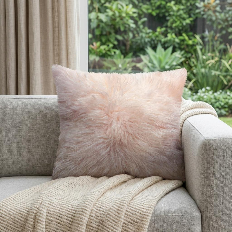 18" Blush Sheepskin Throw Pillow - Home Decor