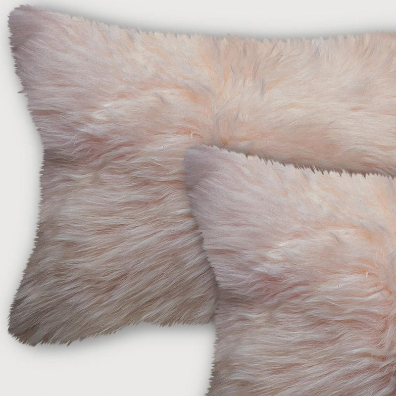 Set of Two 12" X 20" Blush Cowhide Throw Pillow - Home Decor