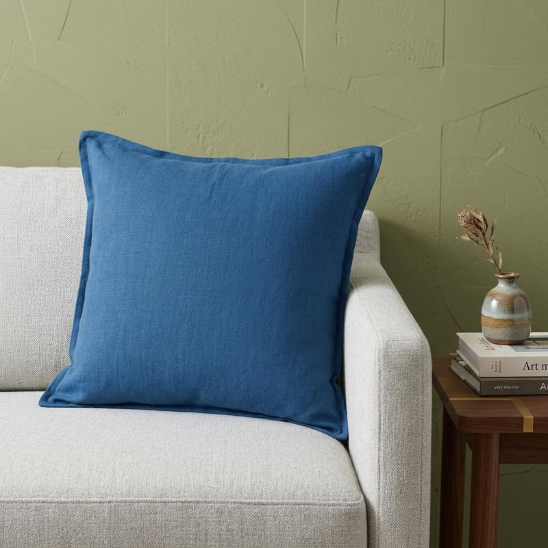 20" Blue Cotton Throw Pillow - Home Decor