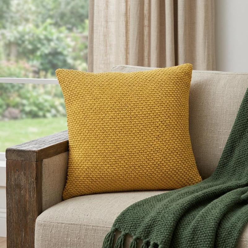 20" Gold Cotton Throw Pillow - Home Decor