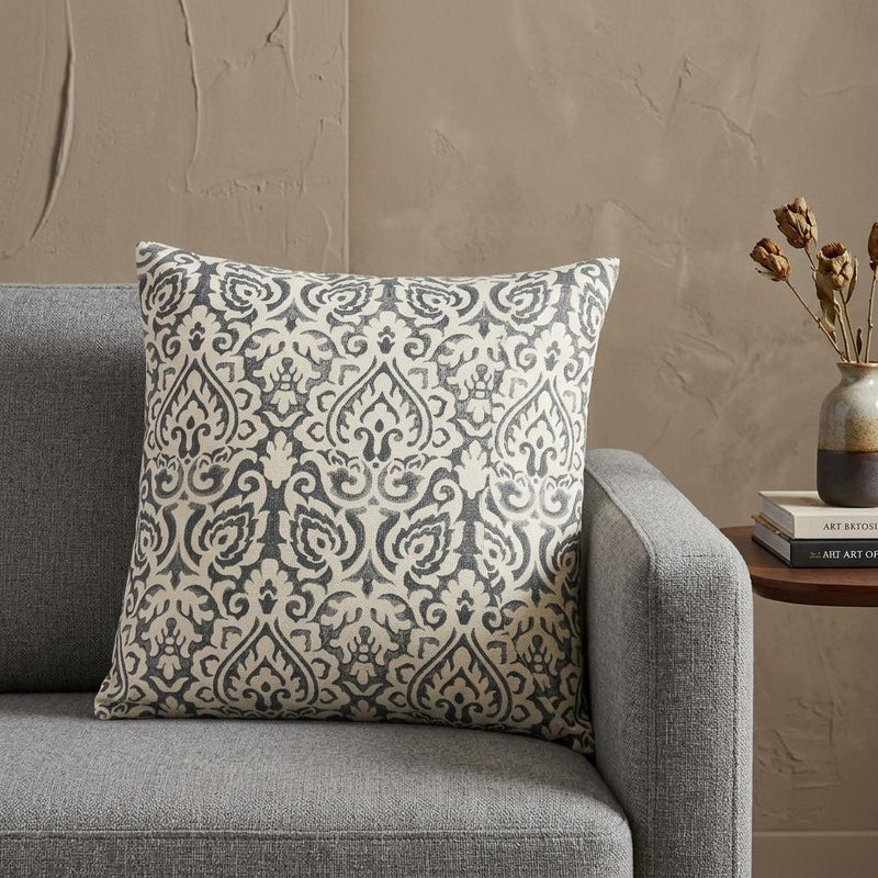 22" Light Gray Cotton Throw Pillow - Home Decor