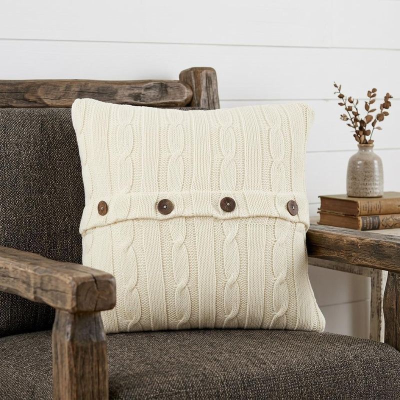 18" Ivory Cotton Throw Pillow - Home Decor